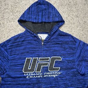 Vintage UFC Ultimate Fighting Championship Men's Blue Zip-Up Hoodie Jacket L